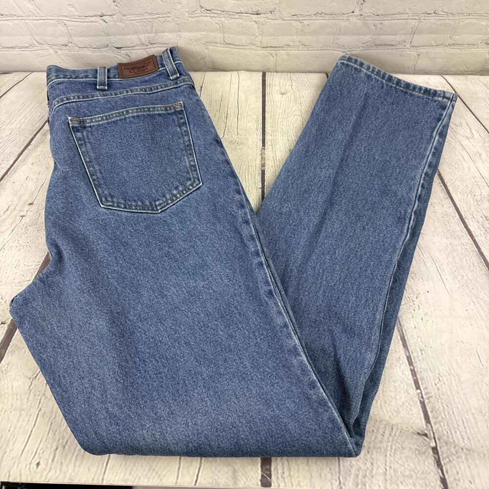 L.L.Bean Classic Fit Denim Jeans Mens 34x36 Straight Leg 100% Cotton Casual Work